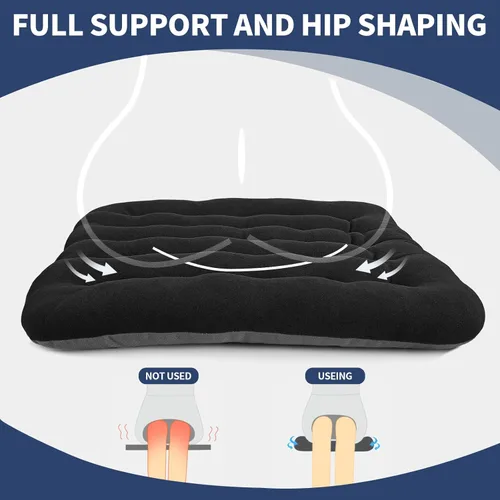 Miniatura 5 de BUYUE Good Support Cojín de Silla de Oficina Acolchado, Terciopelo Suave Cómodo Antideslizante Cojín de Asiento para Escritorio de Computadora Silla