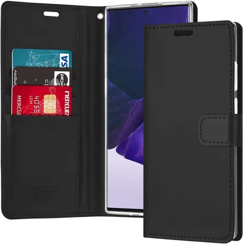Miniatura 20 de GOOSPERY Blue Moon Wallet para Samsung Galaxy Note 10 Case (2019) Funda de cuero con tapa (Negro)