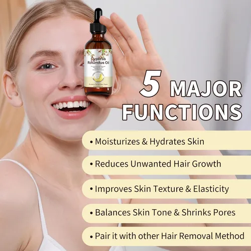 Miniatura 2 de Aceite Cyperus Rotundus, aceite natural de Cyperus Rotundus para depilación, reduce el crecimiento del vello corporal, hidratante y calmante