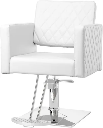 Miniatura 10 de Bonnlo Silla de salón para estilista asiento ancho, silla de peluquería hidráulica con reposapiés de aleación de aluminio, silla de peluquería negra