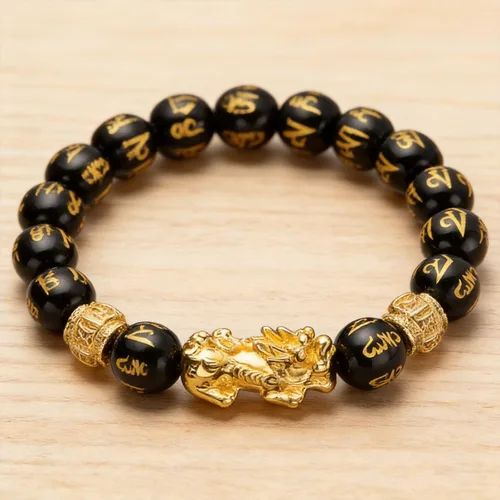 Miniatura 7 de Black Obsidian Pixiu Good Luck Bracelet, Money Bracelet for Prosperity, Protection Bracelet, Lucky Bracelet for Women and Men