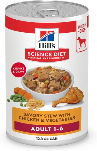 Miniatura 16 de Hill's Science Diet Alimento húmedo para perros adultos de 1 a 6, carne de res y cebada, latas de 5.8 onzas, paquete de 24