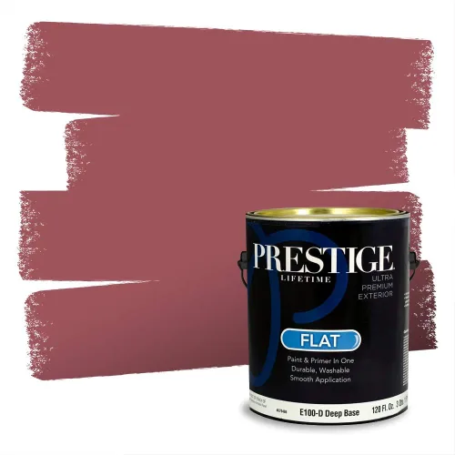 Miniatura 772 de Prestige Paints Pintura exterior e imprimación en uno, 1 galón, plano, coincidencia comparable de Valspar* Amber Rose*