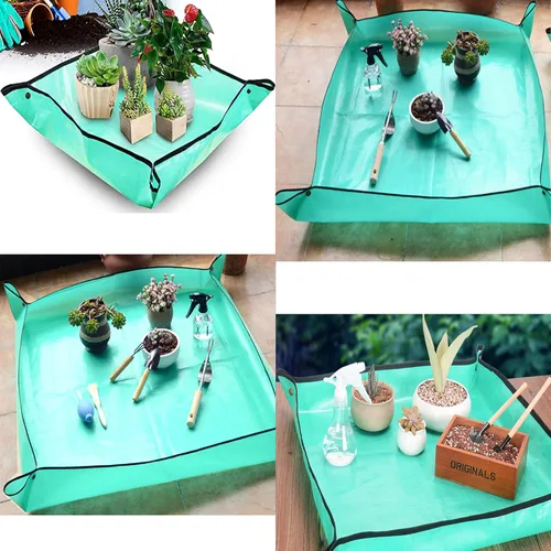 Miniatura 3 de BIUWING Tapete de trasplante de plantas de 39.4 x 39.4 pulgadas, impermeable, tapete de trasplante para suculentas, tapete portátil de jardinería