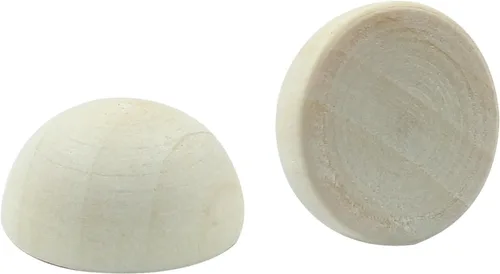 Miniatura 3 de Hitefu 300 mini cuentas de media madera, bolas de madera divididas redondas sin terminar a granel para pintura de manualidades, proyectos de adornos