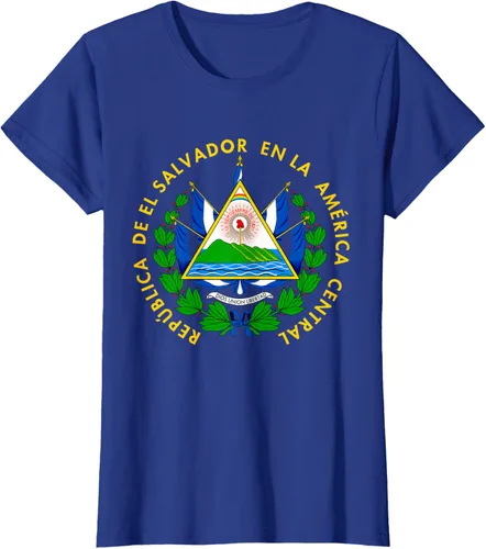 Miniatura 56 de Camiseta con diseño de emblema de la bandera de El Salvador
