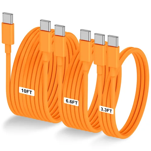 Miniatura 35 de Paquete de 2 cables USB C a USB C de 10 pies y 60 W, cable tipo C a tipo C, cable de carga rápida para iPhone Air 17 16e 16 15 Pro Plus Pro Max