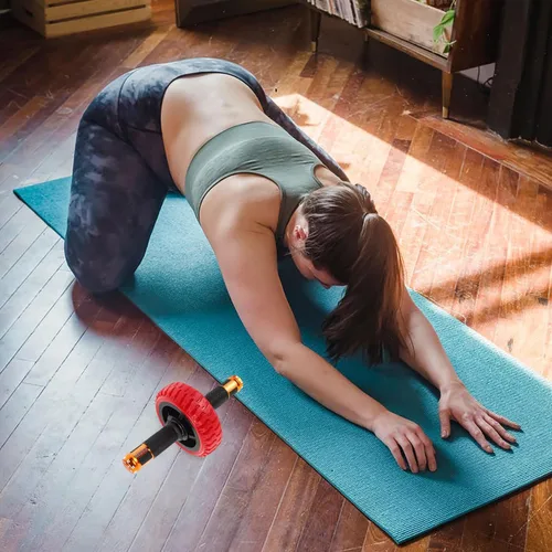 Miniatura 6 de Rueda ergonómica para abdominales para gimnasio en casa con asas antideslizantes, construcción y resistencia constante para entrenamiento muscular