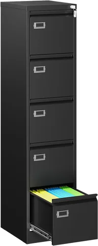 Miniatura 15 de MIIIKO - Archivador de metal con 3 cajones con ruedas, archivador móvil para debajo del escritorio de oficina en el hogar, archivadores totalmente