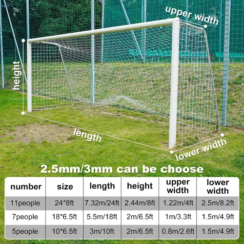 Miniatura 3 de 3mm Thicker Soccer Net, Full Size Soccer Goal Net, Durable Polyethylene Football Net with Installation Accessories,24 x 8ft / 18 x 6.5ft / 10 x