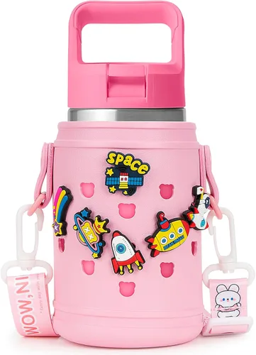 Linkidea Portabidón de agua EVA con correa compatible con YETI Rambler Jr. 12 onzas, MIRA Kids 15oz, Gatorade Premium Kids Bottle 12oz, soporte para