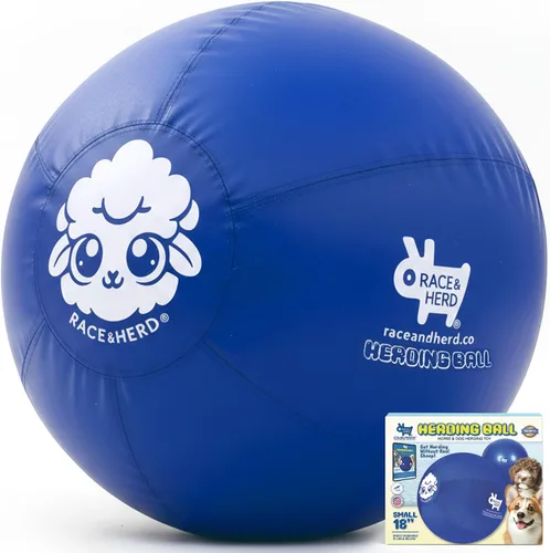 Miniatura 17 de Race&Herd Pelota de pastoreo XXL original de 25 pulgadas para perros grandes, juguetes de pastoreo, pelota duradera para perros grandes al aire