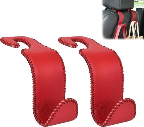 Miniatura 16 de Amooca - Gancho para reposacabezas de asiento de coche, organizador de almacenamiento universal para bolso de mano, abrigo, cuero con metal