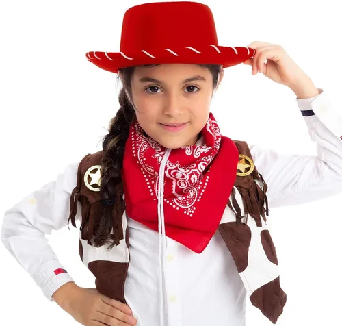 Miniatura 3 de Sombreros de vaquero para niños, adultos, flexible, de imitación, estilo occidental, para adolescentes, ala ancha, sombrero de Panamá, sombrero