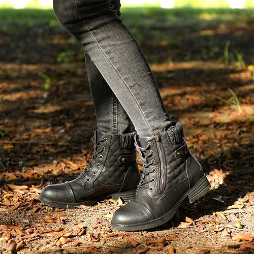 Miniatura 7 de STQ Botas de combate con cordones para mujer