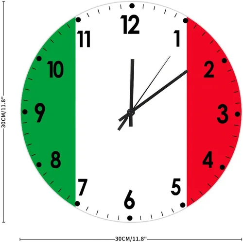 Miniatura 655 de Cheyan Reloj de pared con bandera de Canadá de 12 pulgadas, silencioso, sin tictac, de PVC, funciona con pilas, reloj redondo decorativo, regalo