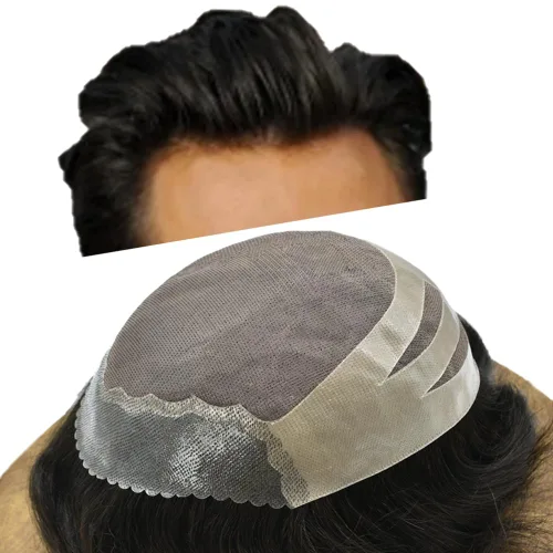 Miniatura 9 de Mens Toupee Hair Piece For Men Real Human Hair System Replacement For Men Fine Mono Toupee For Men Hair Prosthesis Mens Hairpiece Protesis Capilar