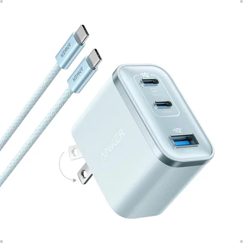 Miniatura 9 de Anker Cargador nano, salida ultrarrápida de 70 W, bloque de cargador USB C de 3 puertos, carga rápida, compacto y elegante, para iPhone serie 17/16
