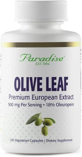 Paradise Herbs Extracto de hoja de olivo, vegano, sin OMG, sin gluten, 120 cápsulas