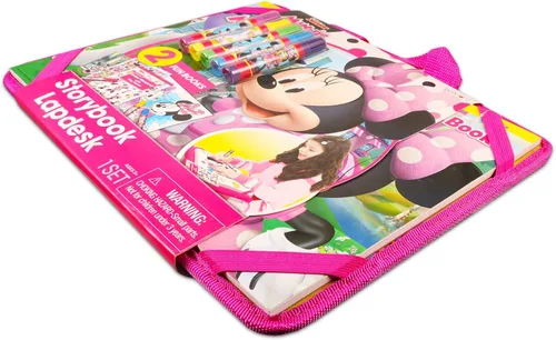 Miniatura 3 de Disney Minnie Mouse - Juego de actividades de escritorio para niños, paquete con kit de arte de Minnie Mouse con escritorio de regazo, páginas