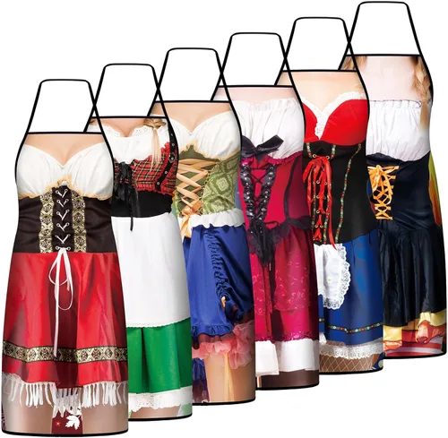 Miniatura 7 de Leumoi 6 Pcs Apron Party Costume Novelty Apron for Women Men Cooking BBQ Party Favor Gifts