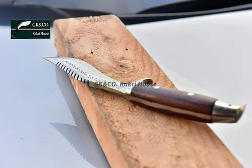 Miniatura 7 de GK&CO. Kukri House Auténtico Kukri/Khukuri hoja de 5 pulgadas dragón águila americana Kukri-mango de madera de espiga completa, funda de cuero