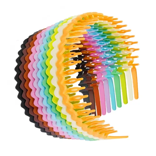 Miniatura 9 de WOVOWOVO Bandas de plástico para el cabello con dientes, 10 paquetes de diademas finas para mujeres, niñas, adolescentes, bandas peine