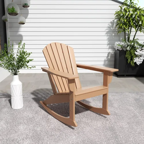 Miniatura 10 de WestinTrends Dylan - Silla mecedora Adirondack de plástico de polietileno para exteriores, color negro