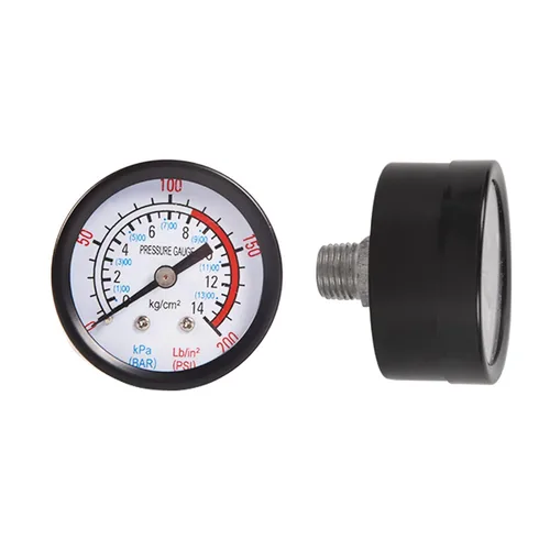 Miniatura 7 de Manómetro de presión de aire de 2 pulgadas 0-200 PSI, montaje trasero central NPT de 1/4", manómetro comercial/industrial