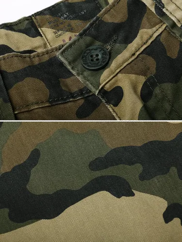 Miniatura 4 de OCHENTA - Pantalón cargo para hombre, estilo militar de combate pantalón casual para el trabajo con 8 bolsillos.