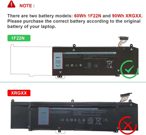 Miniatura 2 de Futurebatt 1F22N 15.2V 60Wh Nueva batería de repuesto para laptop Dell Alienware M15 M17 R1 G7 7590 7790 G5 5590-D2783W D2743B D2865B D2863W D2842W