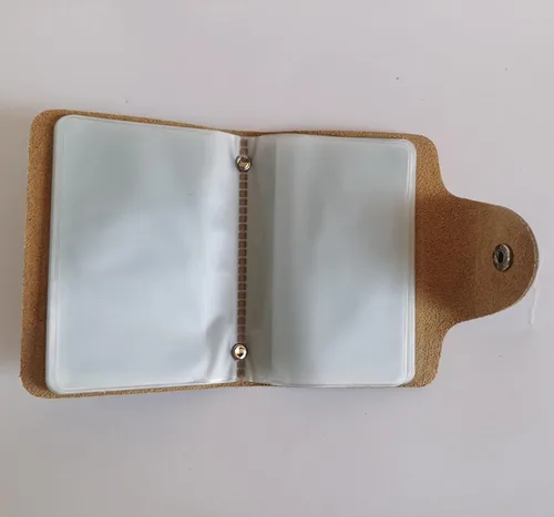Miniatura 5 de YaJaMa Cartera para tarjetas de crédito, pequeña, de piel auténtica, 26 ranuras, para tarjetas, organizador para mujeres y hombres, Naranja, Cartera