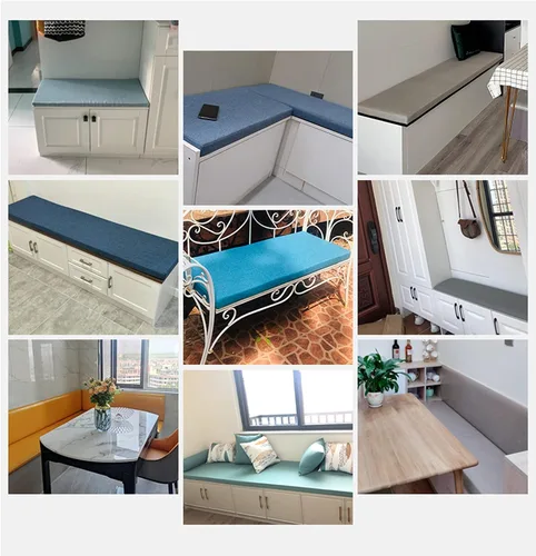 Miniatura 7 de Cojín de banco para exteriores e interiores, lavable, cojín de asiento antideslizante para almacenamiento de zapatos, piano, comedor, columpio