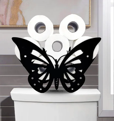 Miniatura 9 de Black Bear - Soporte de papel higiénico de metal, divertido soporte de papel de animales para baños, organizador independiente con capacidad para 8