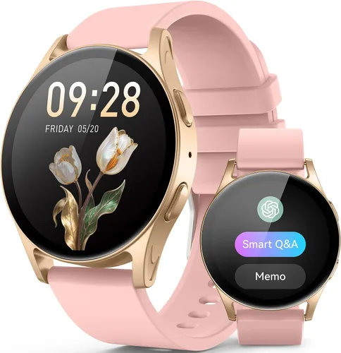 Reloj inteligente AI con GPT, AMOLED de 1.614 in, 1.32 pulgadas, responder/hacer llamadas, seguimiento de actividad y actividad para iPhone Android