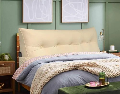 Miniatura 2 de Peachwell Almohada triangular de lectura para reposo en cama, cojín reforzador grande para cabecero, respaldo, almohada de cuña con funda extraíble