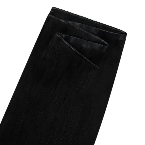 Miniatura 8 de Fshine Extensiones de cabello humano real con trama de mariposa, trama invisible sin costuras, 16 pulgadas negro azabache, 1.76 oz, 1.76 onzas