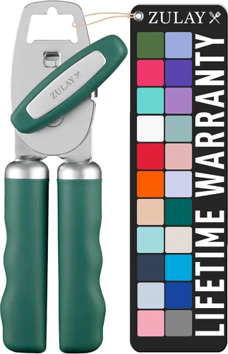Miniatura 17 de Zulay Kitchen Abrelatas manual de acero inoxidable resistente con abridor de botellas, abrelatas manual a prueba de óxido con perilla giratoria