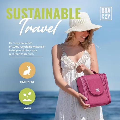 Miniatura 7 de Bolsa premium de artículos de aseo personal para viaje, para hombres y mujeres, bolsa de higiene, kit organizador de baño, con soporte de banda