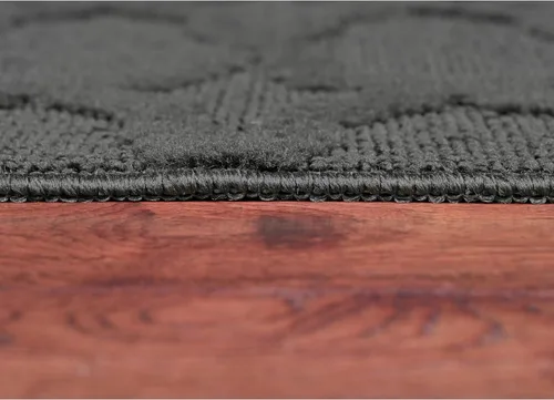 Miniatura 302 de Garland Rug Sparta - Alfombra antideslizante de polipropileno de 2 pies x 12 pies, color negro, ideal para salas de estar y pasillos, elegante