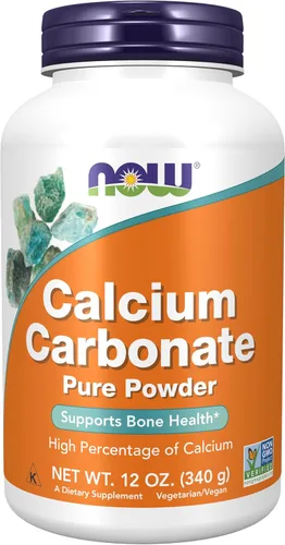 NOW Foods Suplementos, carbonato de calcio en polvo, alto porcentaje de calcio, apoya la salud ósea*, 12 onzas