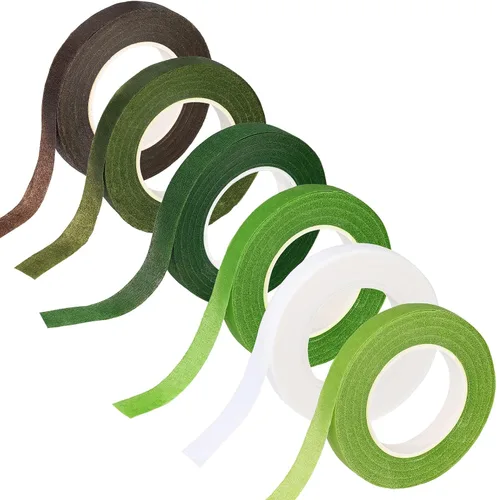 Miniatura 8 de 6 rollos de cinta floral, 1/2 pulgada por 180 yardas, cinta floral verde para ramo de tallo de flores, arreglos de flores, proyectos