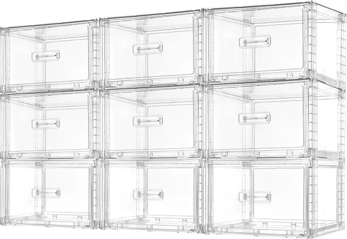 Miniatura 10 de Vtopmart - Paquete de 4 unidades de cajones de almacenamiento apilables transparentes de 18QT, organizadores de armario de fácil montaje