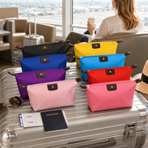 Miniatura 8 de Bolsas de cosméticos, bolsas de aseo para mujer, paquete de 8 bolsas organizadoras de artículos de tocador, bolsa de maquillaje de viaje