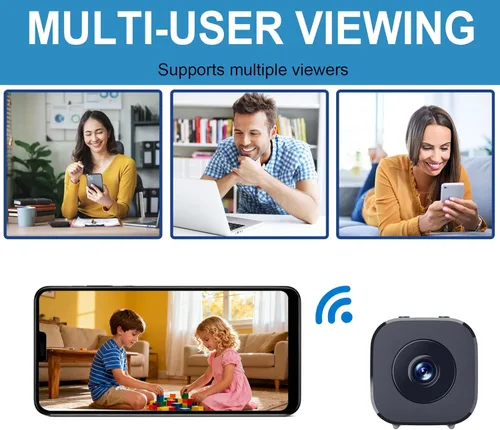 Miniatura 5 de ZMDCAM Mini cámara de seguridad, 1080P HD WiFi para el hogar, cámara interior y exterior para bebé/mascota/niñera, cámara IP visión remota