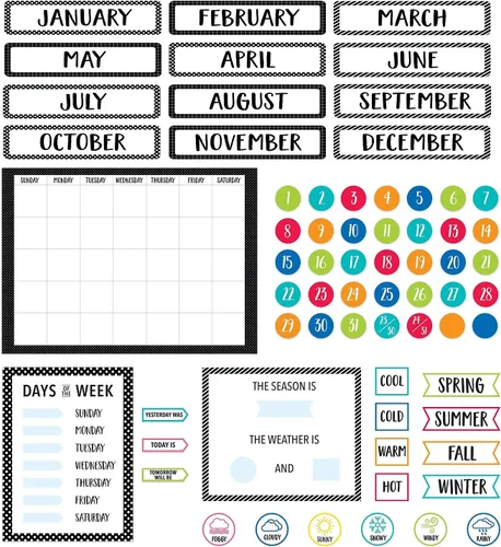 Miniatura 16 de Creative Teaching Press Bold & Bright - Juego de calendario, tablón de anuncios CTP y exhibición para el aula, 67 piezas
