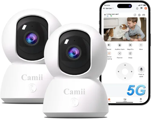 Cámara para mascotas 2K para interiores, cámaras interiores 5G/2.4G para seguridad del hogar, cámara para bebé/perro/mascota/anciano con aplicación