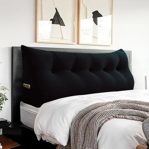 Miniatura 18 de Almohada de cabecero triangular - Almohada grande para cama de 3 en 1 como almohada de lectura en cuña, almohada grande para sofá o cama de día