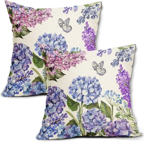 Miniatura 9 de Juego de 2 fundas de almohada de plantas verdes de 18 x 18 pulgadas, diseño de hojas de helecho botánico verde salvia, primavera, verano, vintage