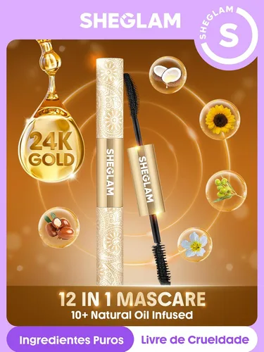 Miniatura 3 de SHEGLAM Máscara de pestañas todo en uno de 24k con volumen multiefecto de larga duración